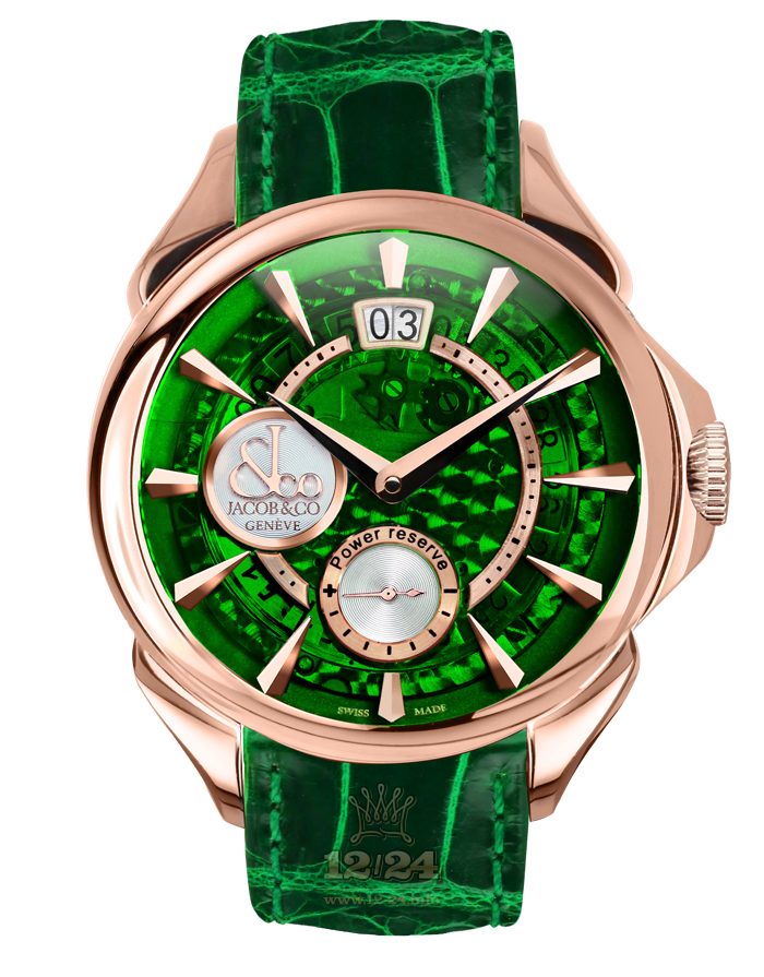 Jacob & Co Gents Collection Watch PC400.40.NS.MG.A 42 mm Pink gold Case Green Dial