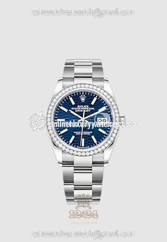 Rolex Datejust Watch 126284rbr-0042 36 mm Stainless steel White gold Case Dark blue Dial