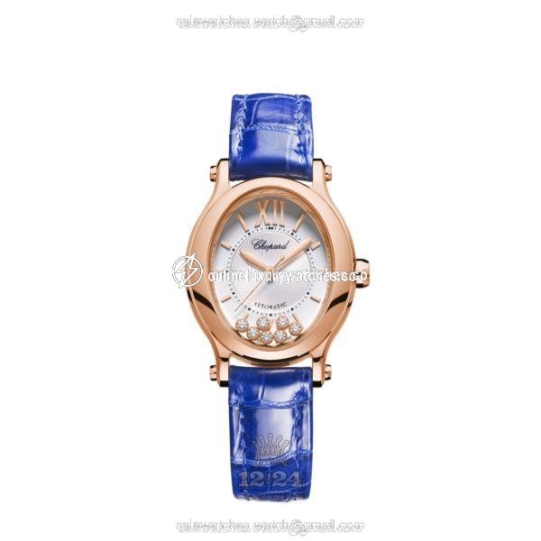 Chopard Happy Sport Watch 275362-5001 29 mm Pink gold Case Silver Dial