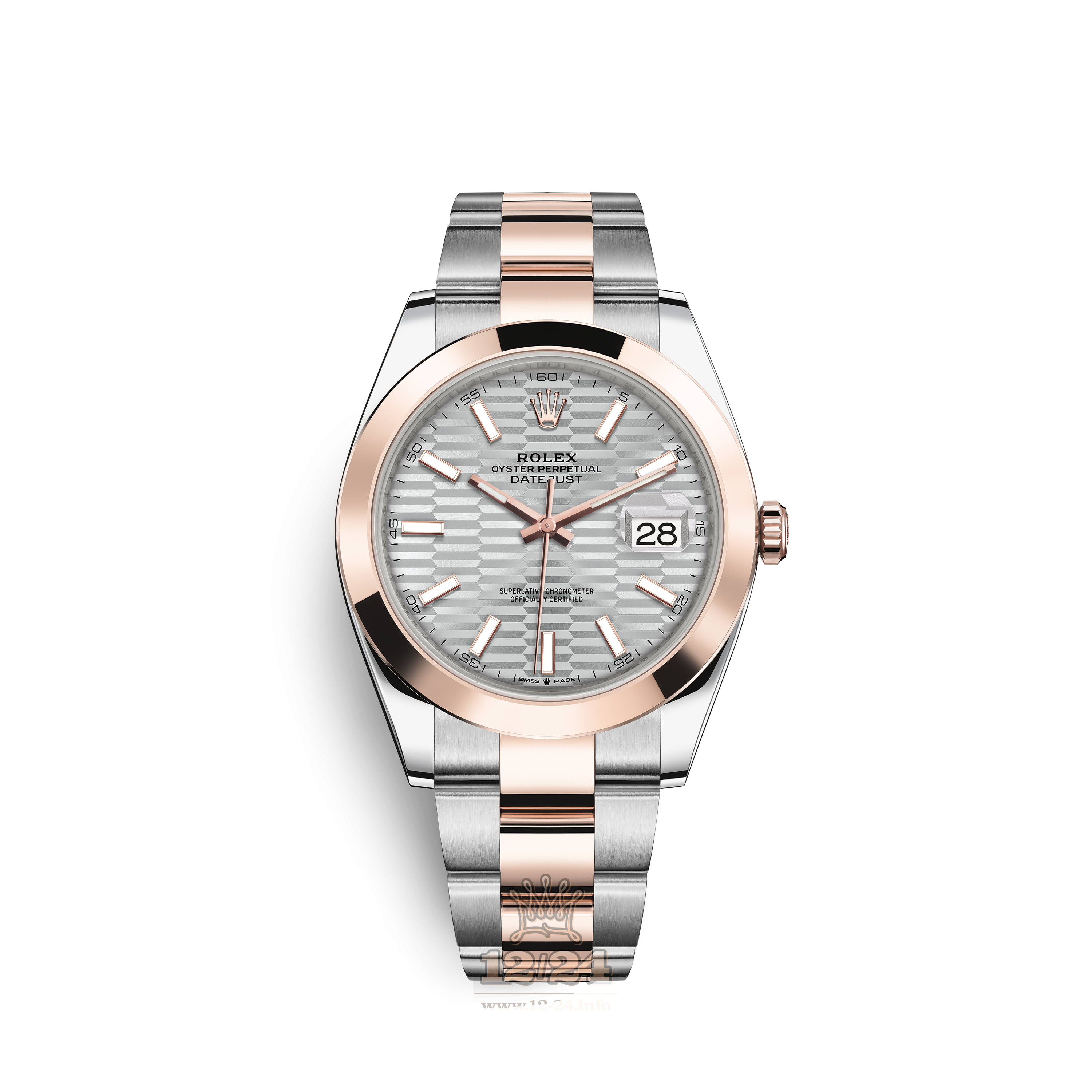 Rolex Datejust Watch 126301-0017 41 mm Stainless steel Pink gold Case Gray Silver Dial