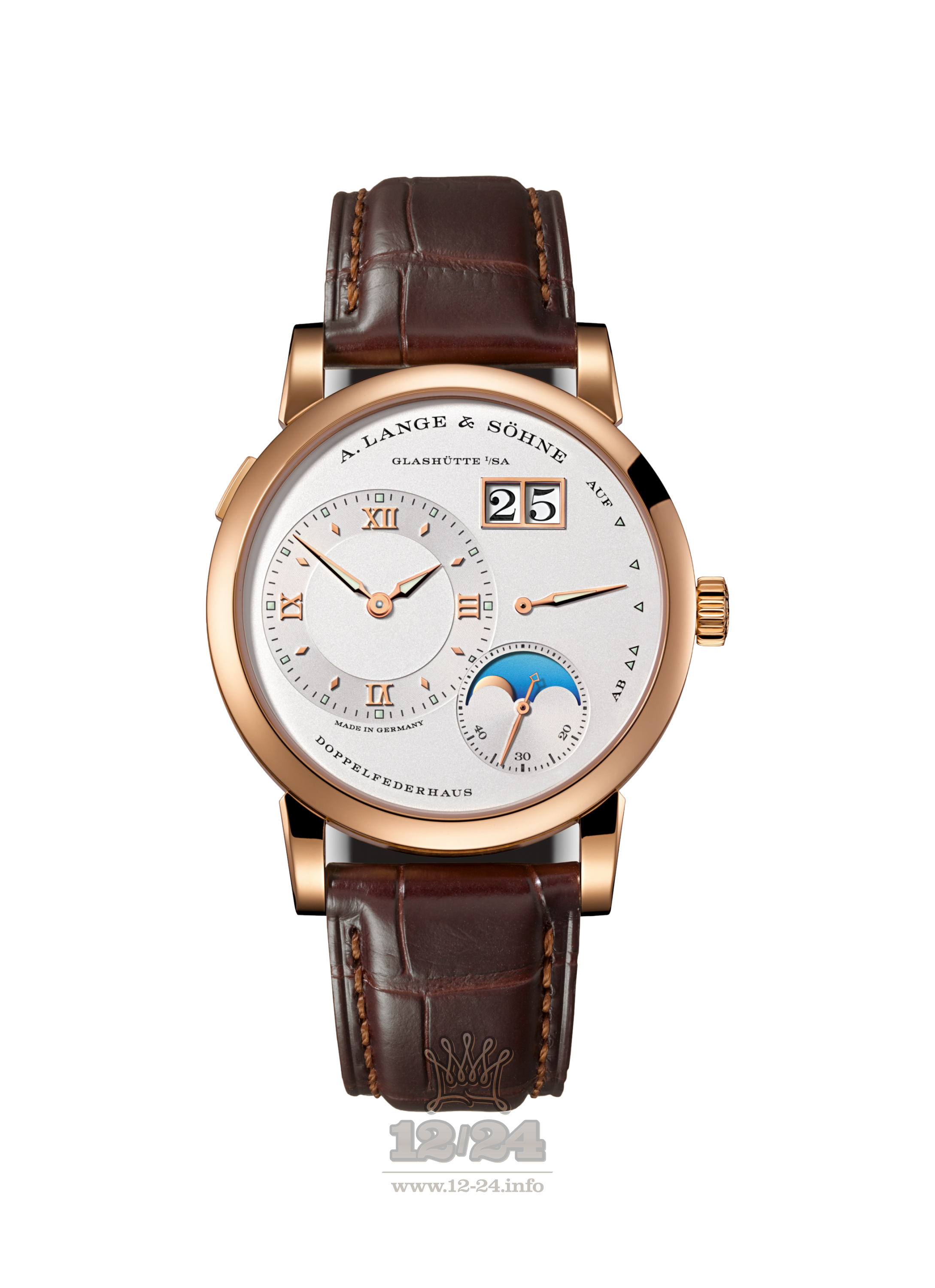 A.Lange & Sohne Lange 1 Watch 192.032 38 mm Pink gold Case Silver Dial