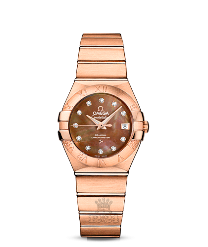 Omega Constellation Watch 123.50.27.20.57.001 27 mm Pink gold Case Brown (chocolate) Dial