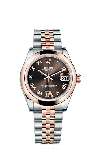 Rolex Datejust Watch 178241-0070 31 mm Steel / Pink gold Case Brown (chocolate) Dial