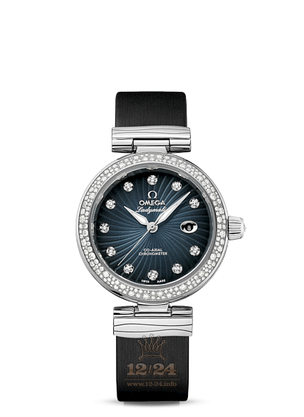 Omega Ladymatic Watch 425.37.34.20.56.001 34 mm Stainless steel Ceramics Case Gray Dark blue Dial