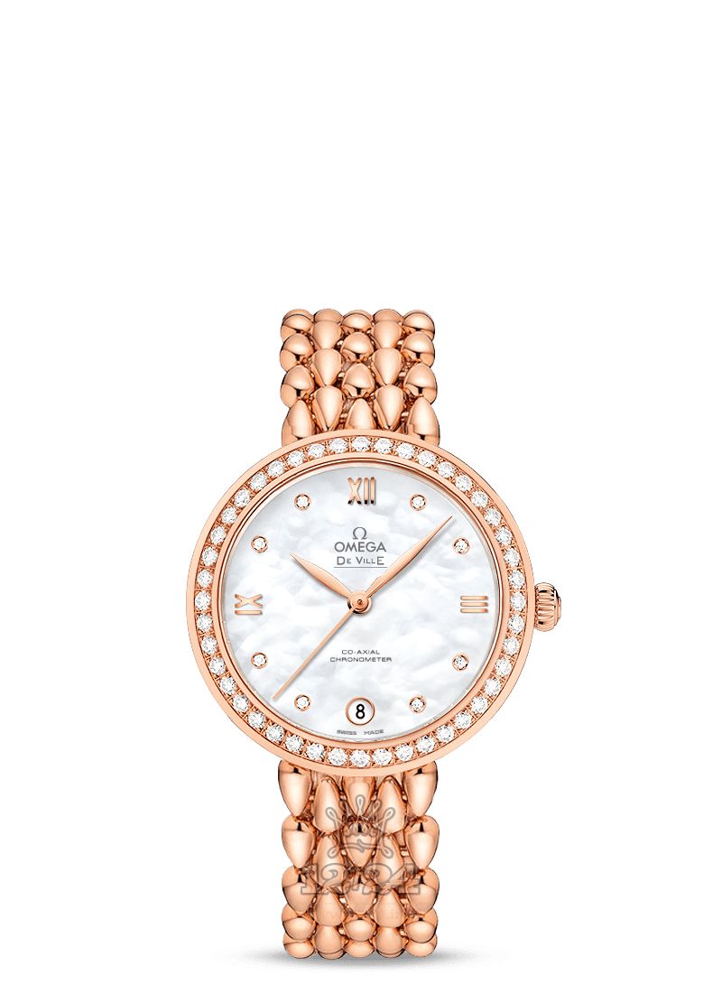 Omega Prestige Watch 424.55.33.20.55.007 33 mm Pink gold Case White Dial