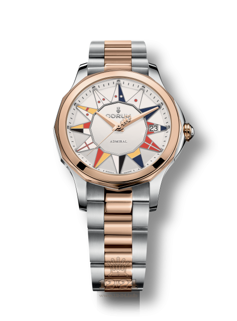 Corum Admiral Watch A082/03271 38 mm Steel / Pink gold Case White Dial