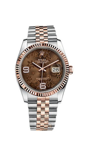 Rolex Datejust Watch 116231-0105 36 mm Steel / Pink gold Case Brown (chocolate) Dial