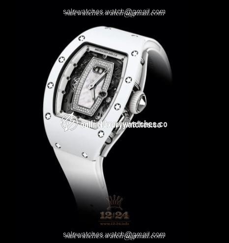 Richard Mille Women's Collection Watch RM 037 Ceramic 53 mm Ceramics Case White Dial