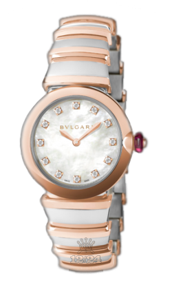 Bvlgari Lvcea Watch 102194 LU28WSPGSPG/12 28 mm Steel / Pink gold Case White Dial