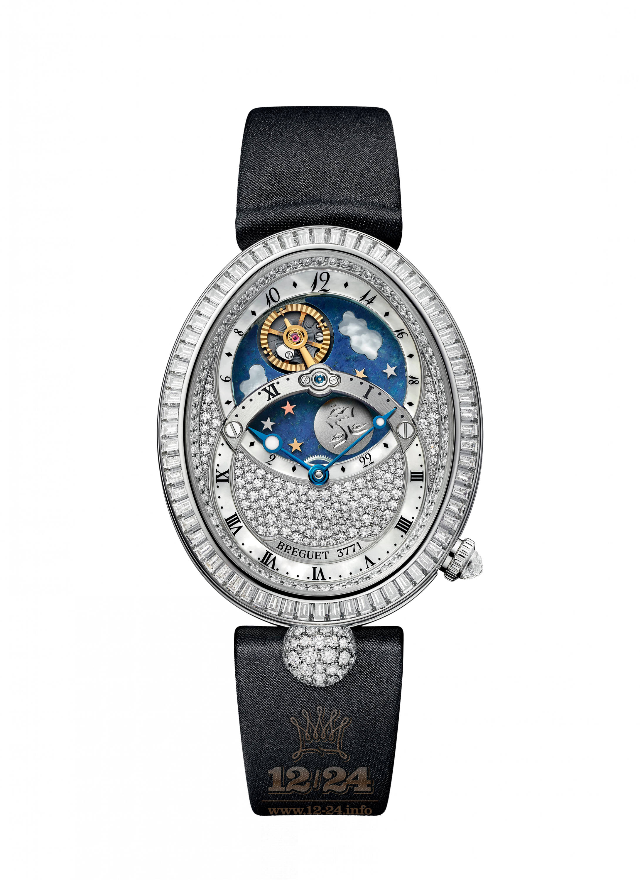 Breguet Reine de Naples Watch 8999BB/8D/874/D00D 42 mm White gold Case Silver Dark blue Dial
