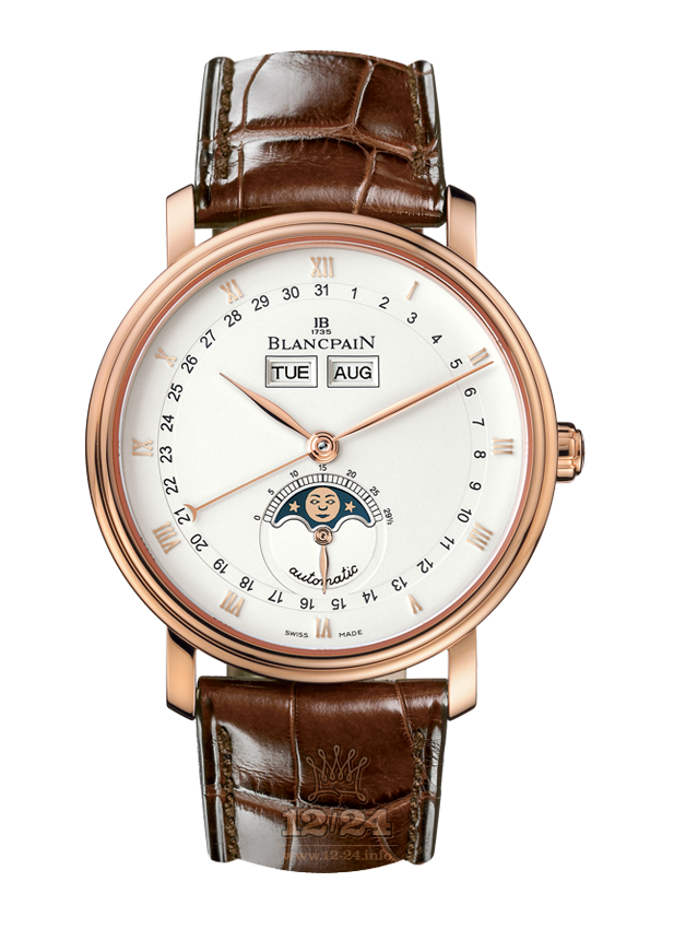 Blancpain Villeret Watch 6263-3642-55 38 mm Red gold Case White Dial