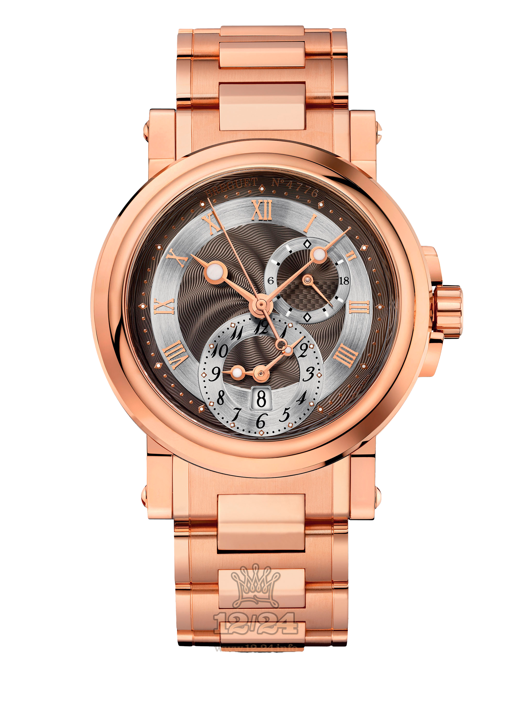 Breguet Marine Watch 5857BR/Z2/RZ0 42 mm Pink gold Case Black Silver Dial