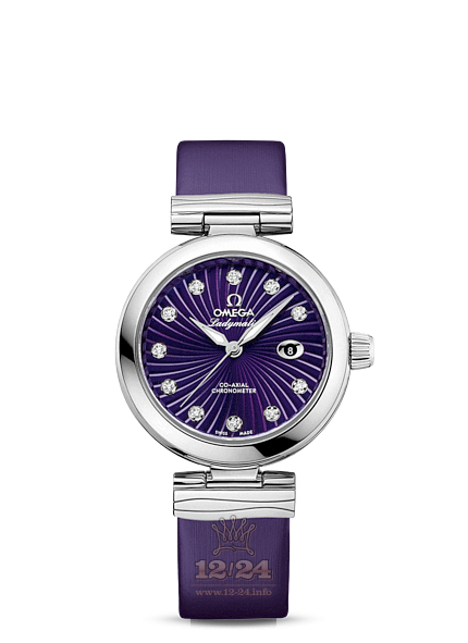 Omega Ladymatic Watch 425.32.34.20.60.001 34 mm Stainless steel Ceramics Case Purple Dial