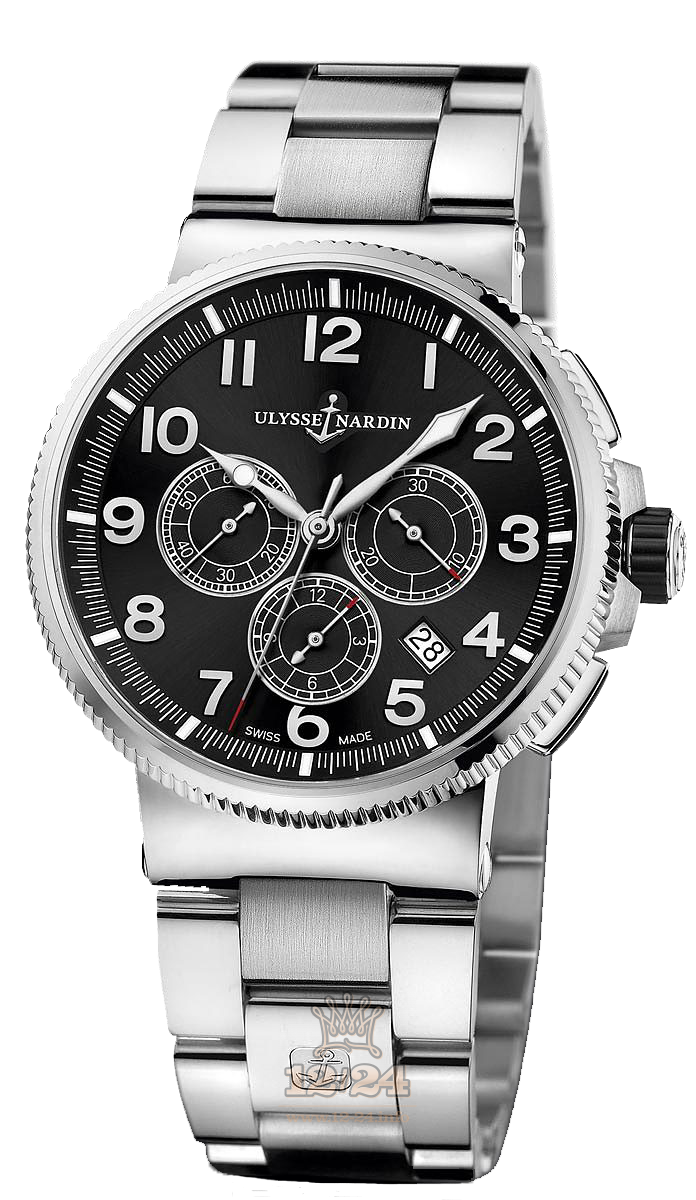 Ulysse Nardin Marine Watch 1503-150-7M/62 43 mm Stainless steel Titanium Case Black Dial