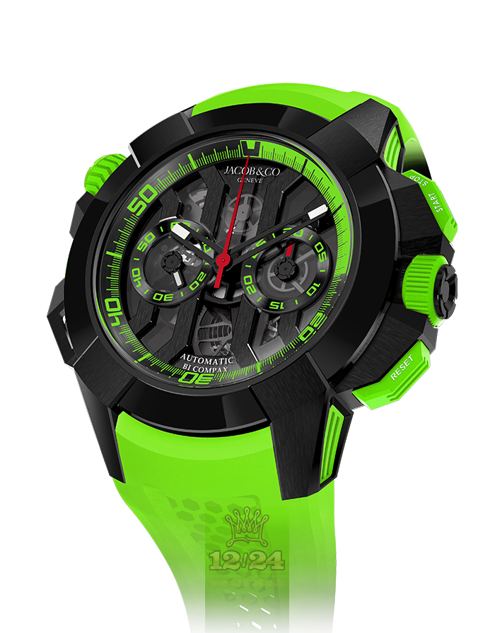 Jacob & Co Gents Collection Watch EC311.21.SB.BG.C 47 mm Titanium DLC coating Case Black Dial