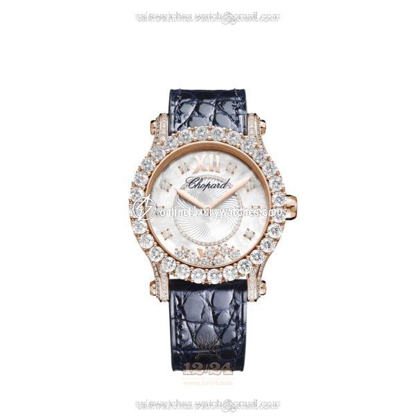 Chopard Happy Sport Watch 274809-5001 36 mm Pink gold Case White Dial