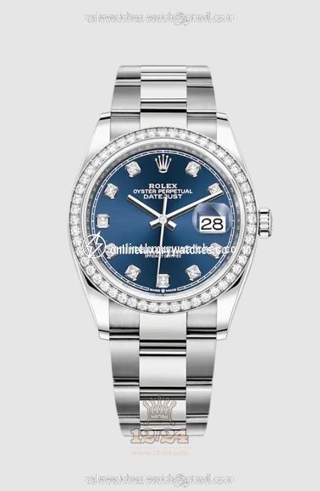 Rolex Datejust Watch 126284rbr-0030 36 mm Stainless steel White gold Case Dark blue Dial