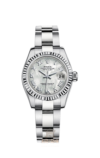 Rolex Lady-Datejust Watch 179174-0065 26 mm Steel / White gold Case White Dial