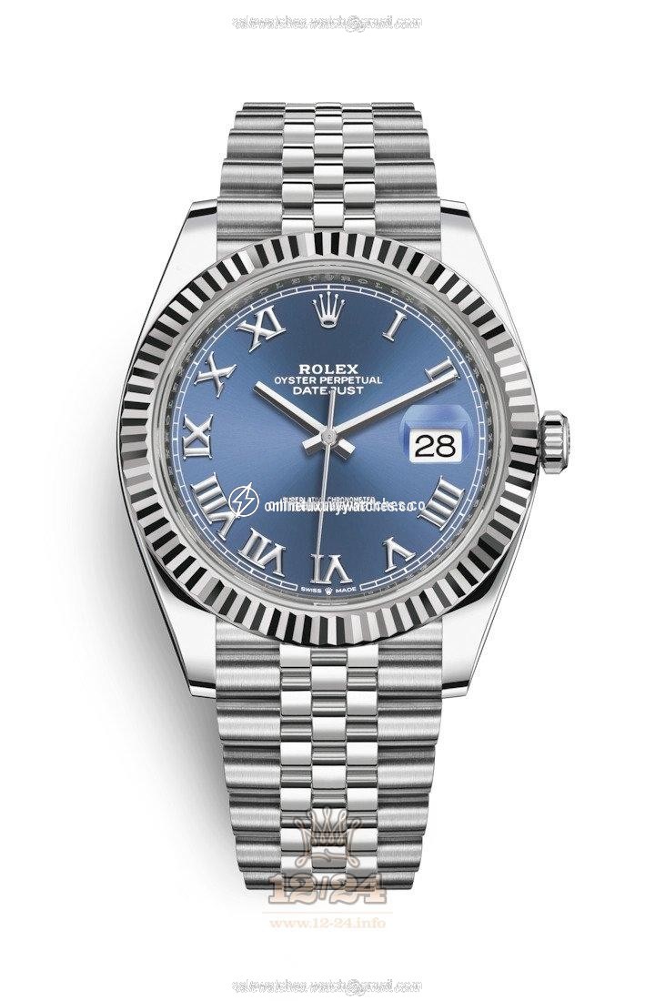 Rolex Datejust Watch 126334-0026 41 mm Stainless steel White gold Case Dark blue Dial