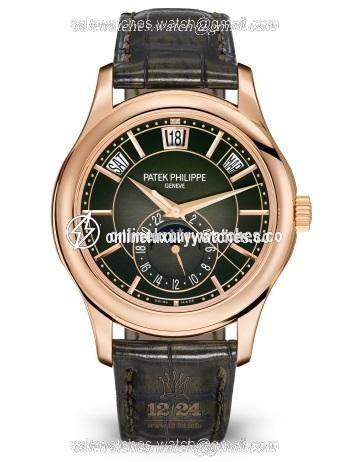 Patek Philippe Complications Watch 5205R-011 40 mm Pink gold Case Green Dial