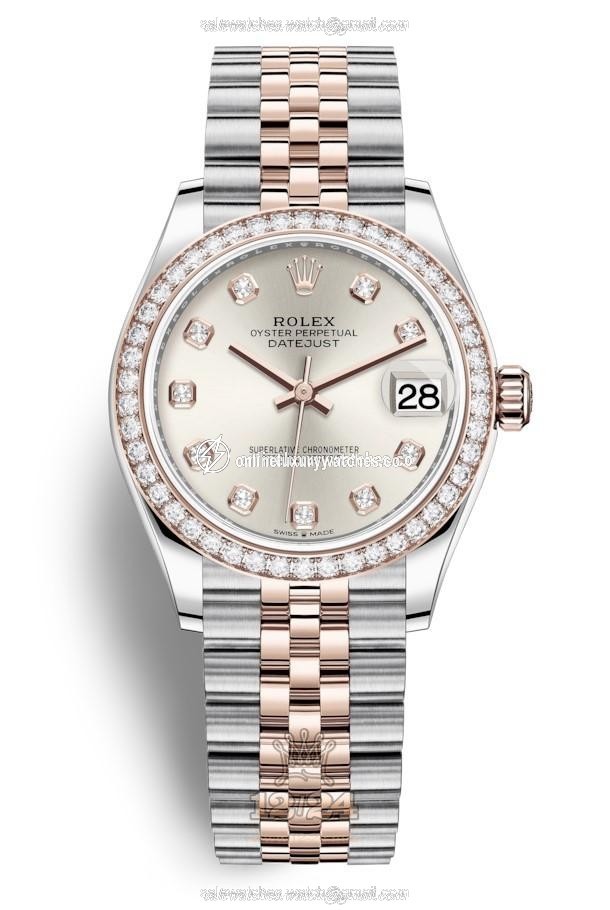 Rolex Datejust Watch 278381rbr-0016 31 mm Stainless steel Pink gold Case Silver Dial