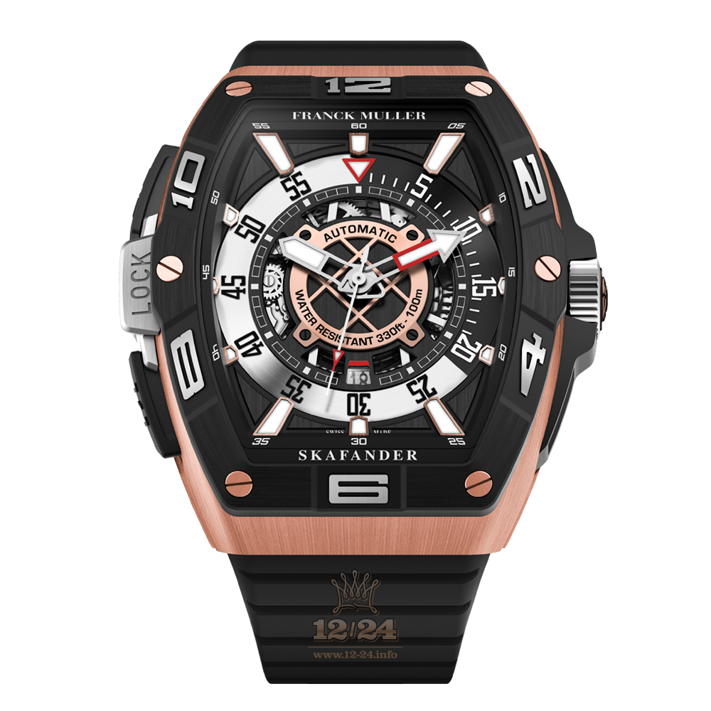 Franck Muller Skafander Watch SKF 46 DV SC DT 5NBR ACNR AC 44 mm Pink gold Case Black Dial