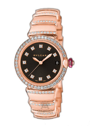 Bvlgari Lvcea Watch 102191 LUP33BGDGD1D/11 33 mm Pink gold Case Black Dial