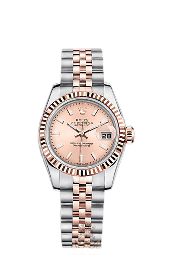Rolex Lady-Datejust Watch 179171-0007 26 mm Steel / Pink gold Case Pink Dial