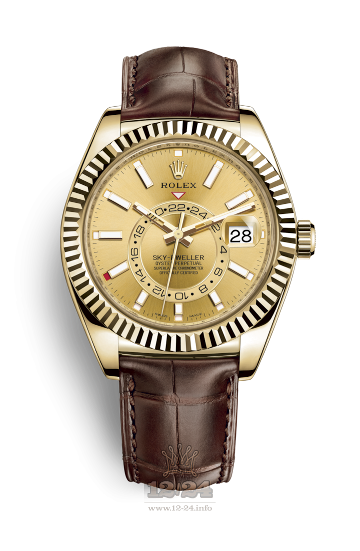 Rolex Sky-Dweller Watch 326138-0006 42 mm Yellow gold Case Golden Dial