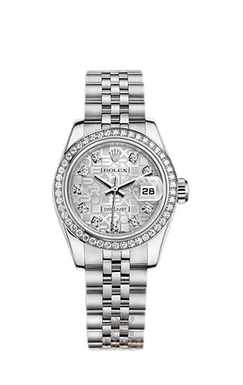 Rolex Lady-Datejust Watch 179384-0006 26 mm Steel / White gold Case Silver Dial