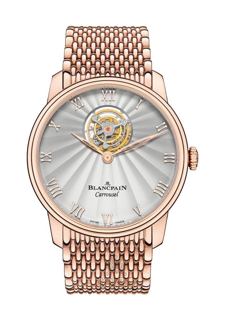 Blancpain Villeret Watch 66228-3642-MMB 40 mm Red gold Case Silver Dial