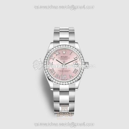 Rolex Datejust Watch 278384rbr-0027 31 mm Stainless steel White gold Case Pink Dial