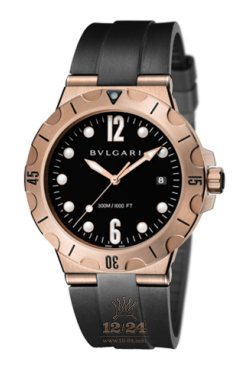 Bvlgari Diagono Watch 102326 DPP41BGVSD 41 mm Pink gold Case Black Dial