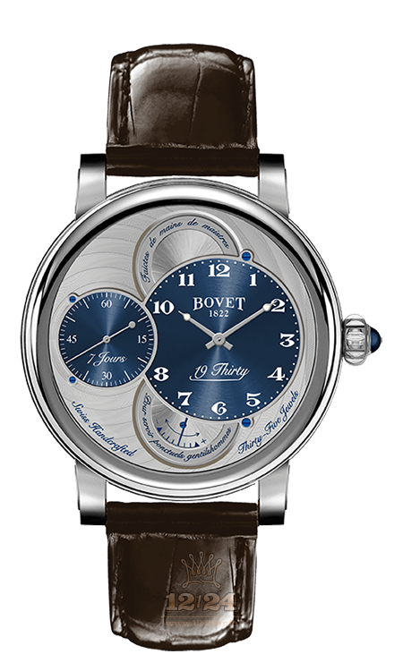 Bovet 19Thirty Watch RNTS0001 42 mm Stainless steel Case Gray Dark blue Dial