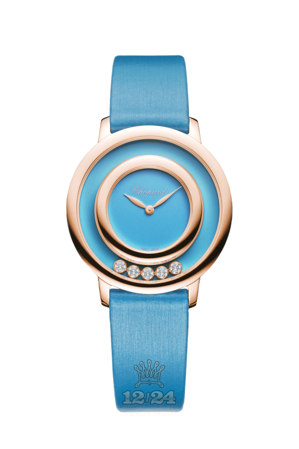 Chopard Happy Diamonds Watch 209429-5104 32 mm Pink gold Case Blue Dial