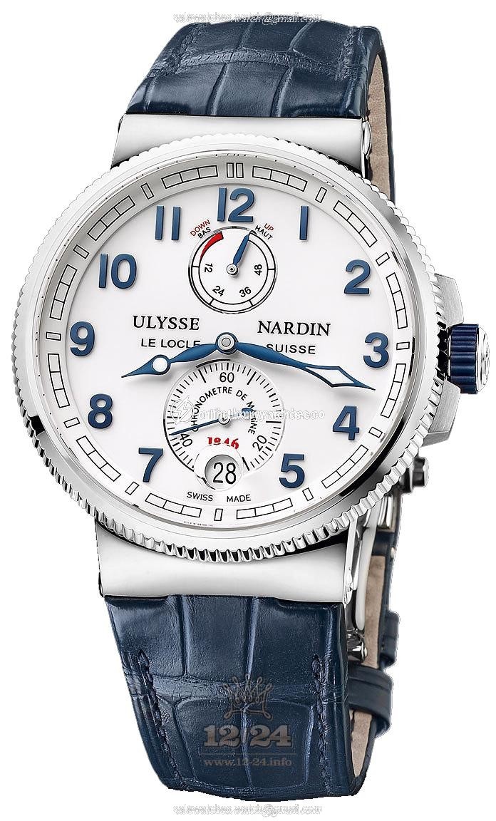 Ulysse Nardin Marine Watch 1183-126/60 43 mm Stainless steel Titanium Case White Dial