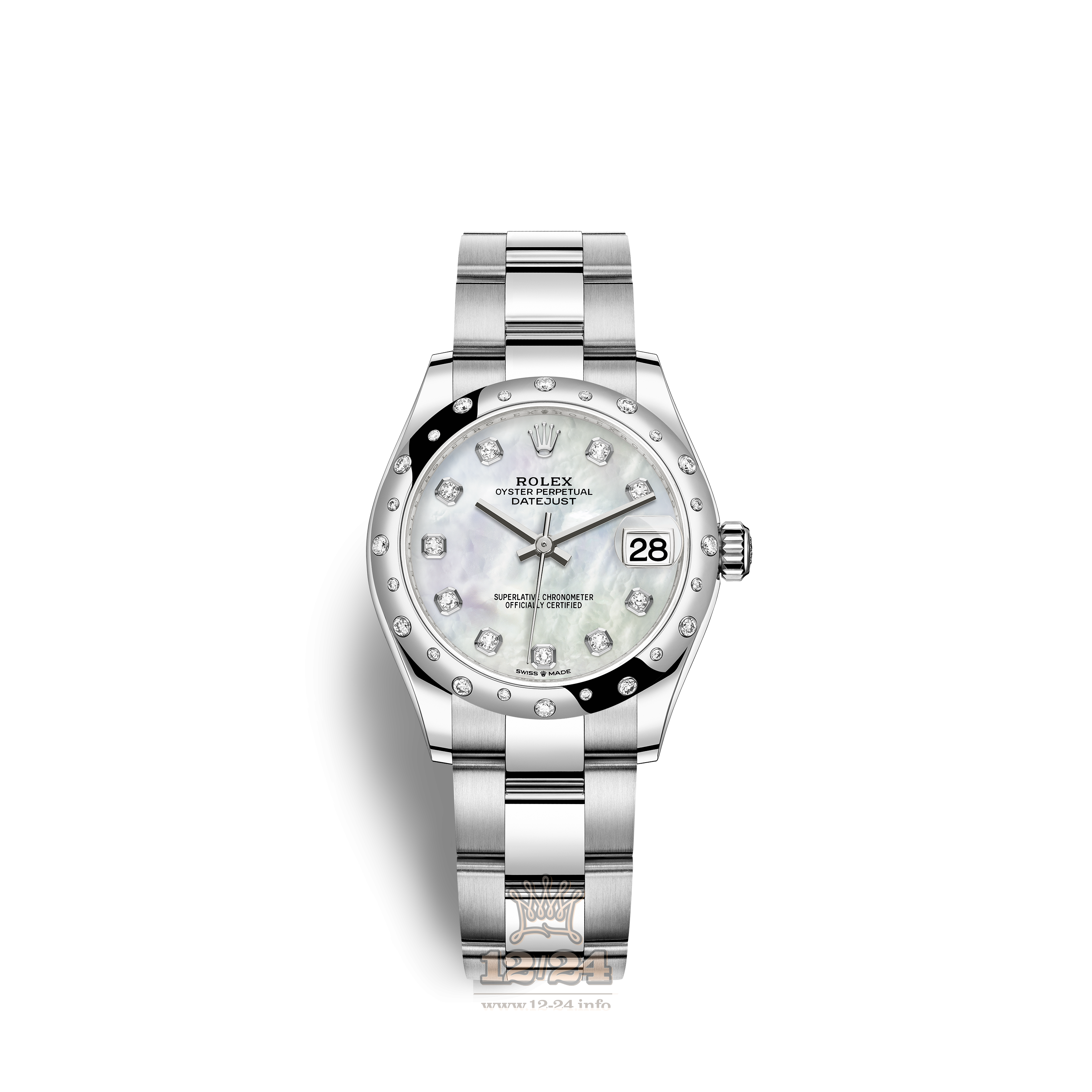 Rolex Datejust Watch 278344rbr-0005 31 mm Stainless steel White gold Case White Dial