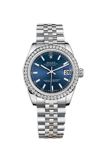 Rolex Datejust Watch 178384-0029 31 mm Steel / White gold Case Dark blue Dial