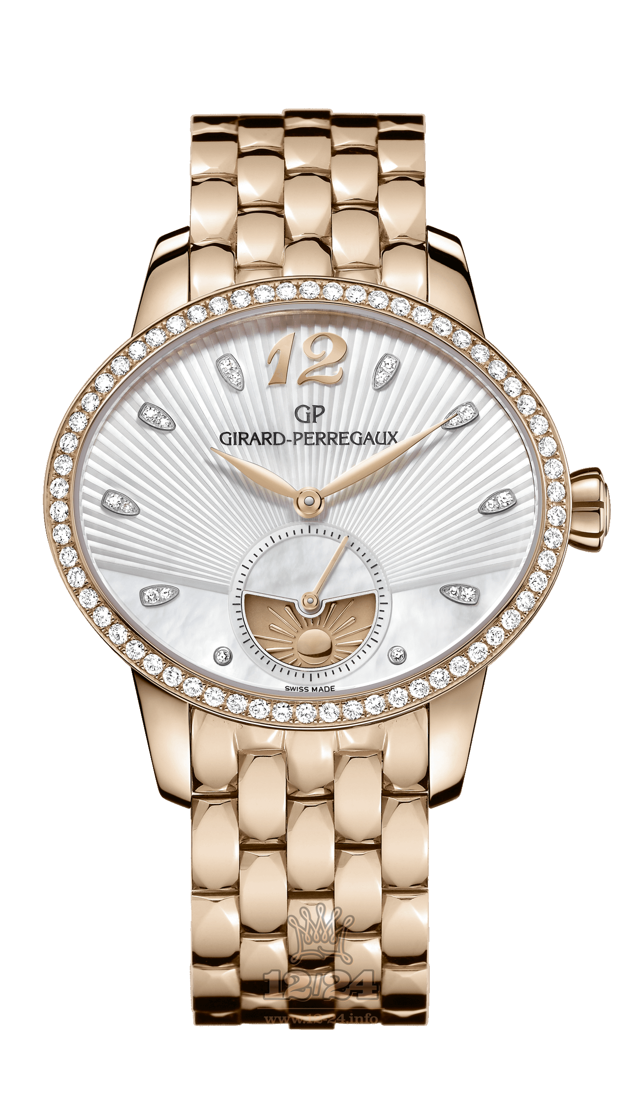 Girard Perregaux Cats Eye Watch 80488D52A751-52A 35 mm Pink gold Case White Dial