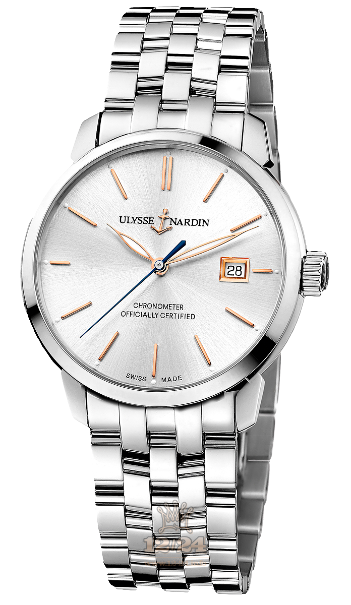 Ulysse Nardin Classic Watch 8153-111-7/90 40 mm Stainless steel Case Silver Dial