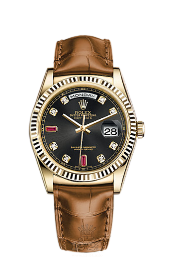 Rolex Day-Date Watch 118138-0020 36 mm Yellow gold Case Black Dial