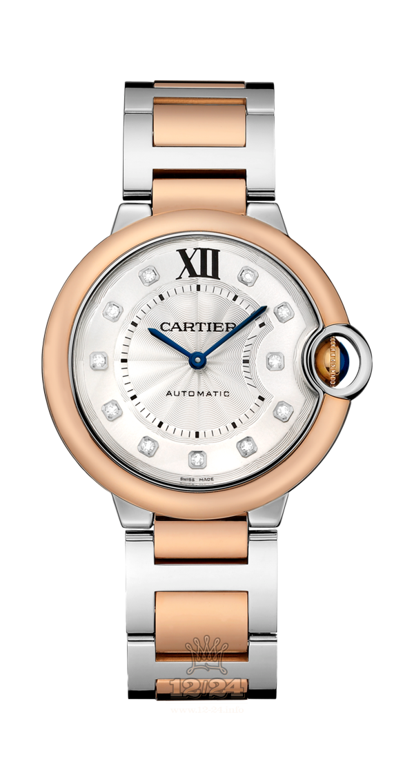 Cartier Ballon Bleu de Cartier Watch W3BB0013 36 mm Steel / Pink gold Case Silver Dial