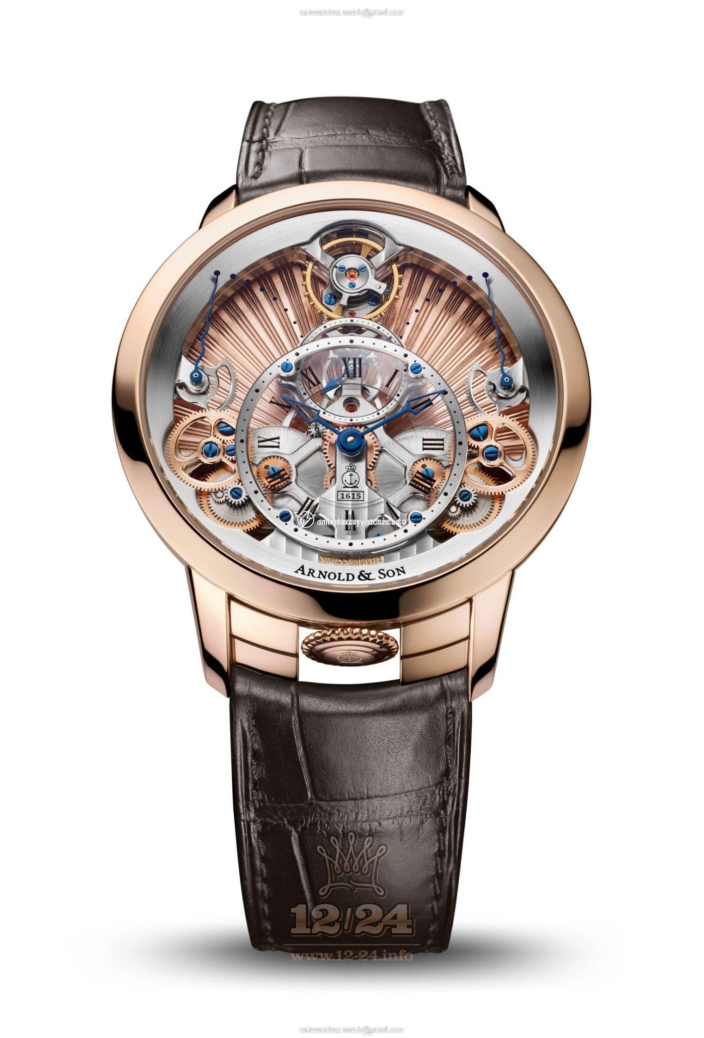 Arnold Son Instrument Collection Watch 1TPAR.F01A.C125A 45 mm Red gold Case Golden Dial