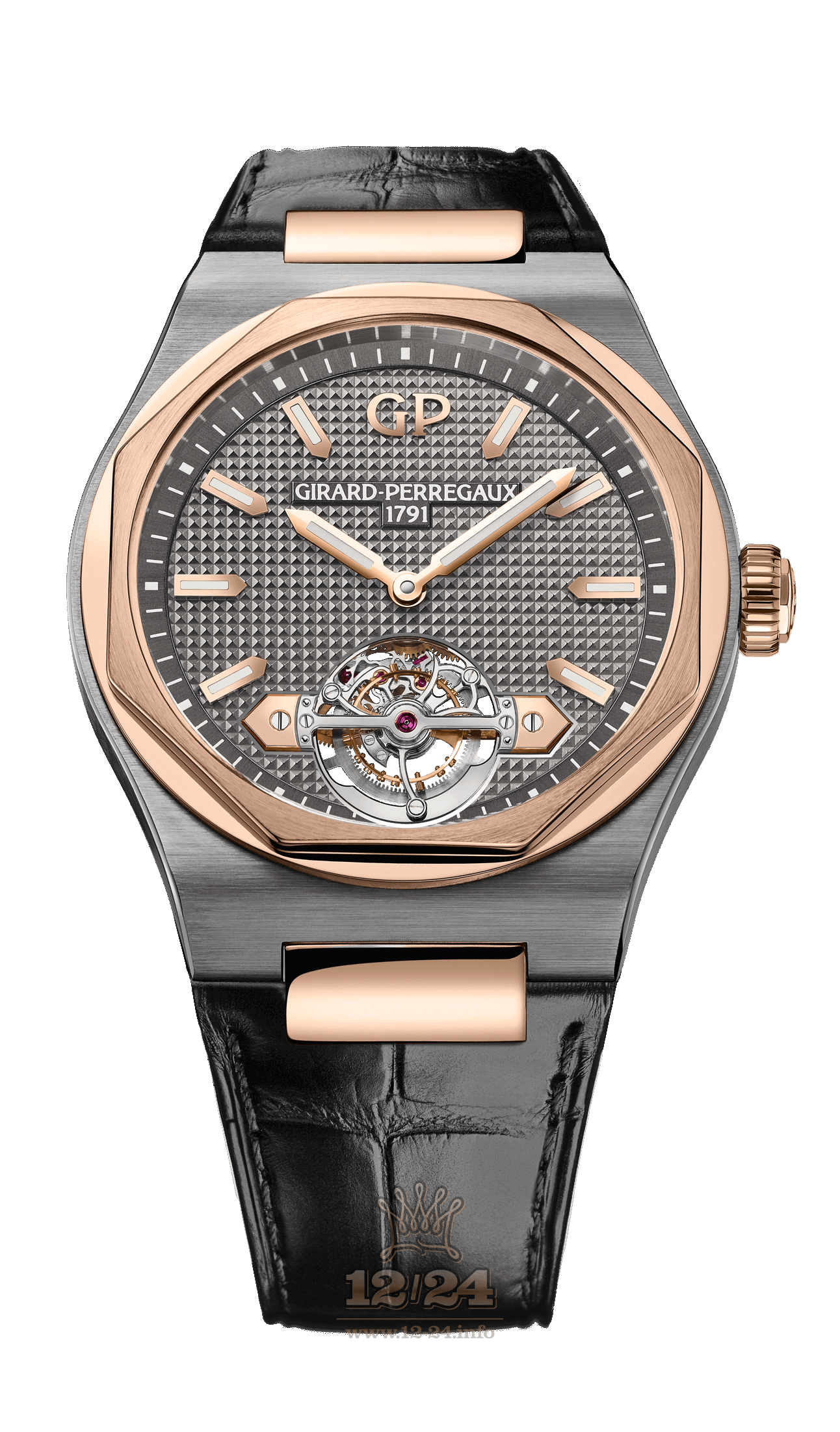 Girard Perregaux Laureato Watch 99105-26-231-BB6A Pink gold Titanium Case Gray Dial