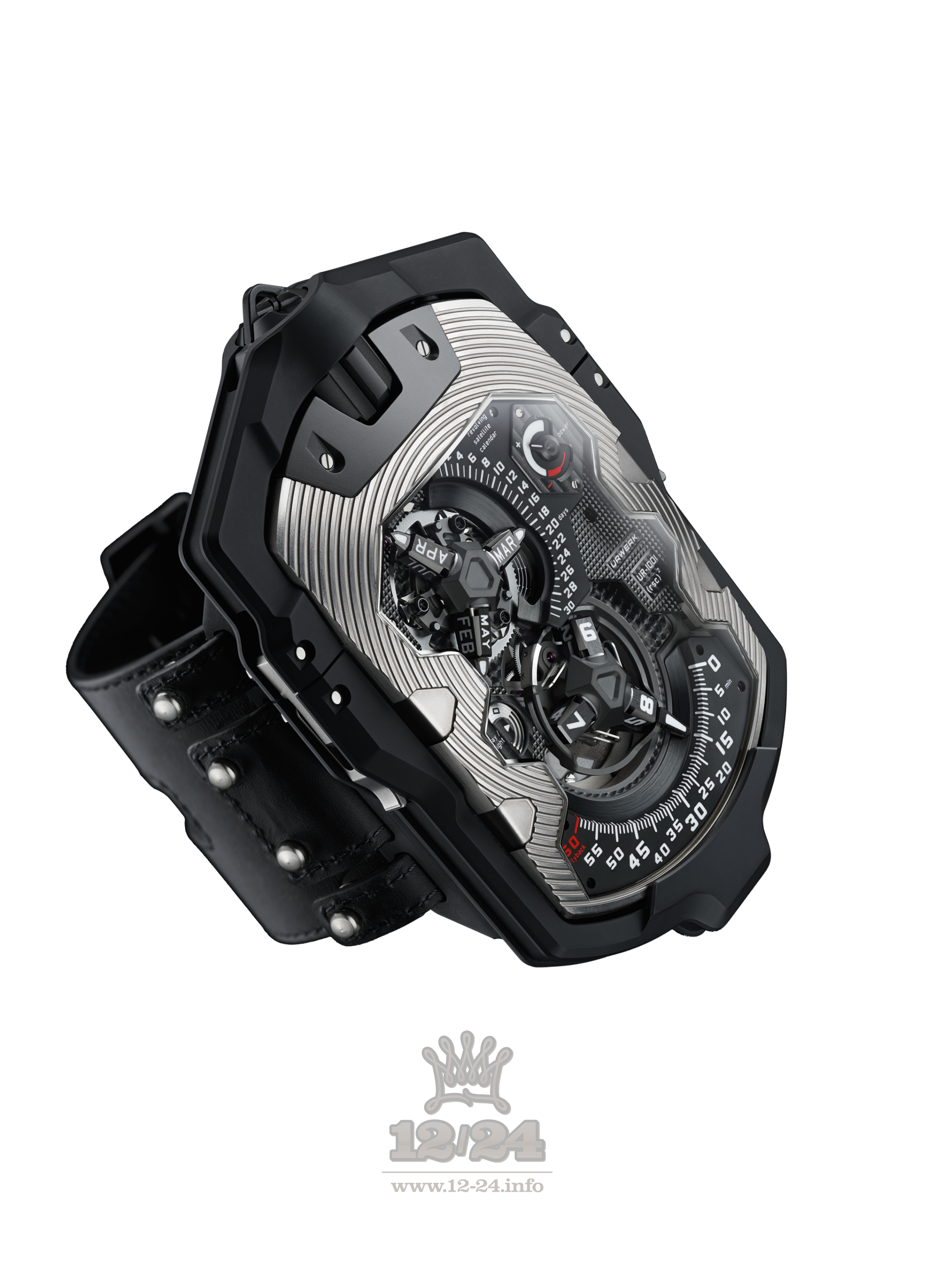 Urwerk UR-1001 Watch UR-1001 TITAN 100 mm Titanium Case Black Dial