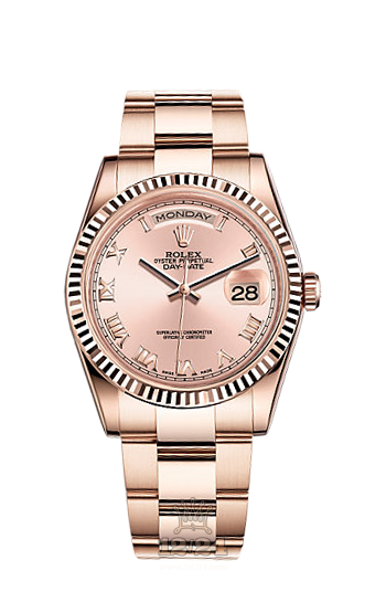 Rolex Day-Date Watch 118235f-0056 36 mm Pink gold Case Pink Dial