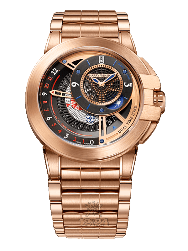 Harry Winston The Ocean Collection Watch OCEATZ44RR013 44 mm Pink gold Case Black Silver Dial