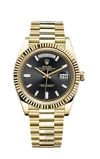 Rolex Day-Date Watch 228238-0004 40 mm Yellow gold Case Black Dial