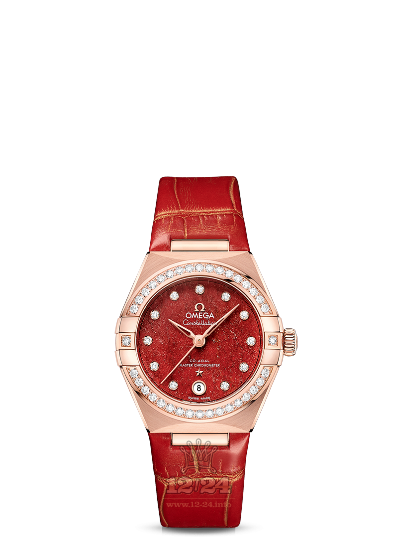 Omega Constellation Watch 131.58.29.20.99.005 29 mm Pink gold Case Red Dial