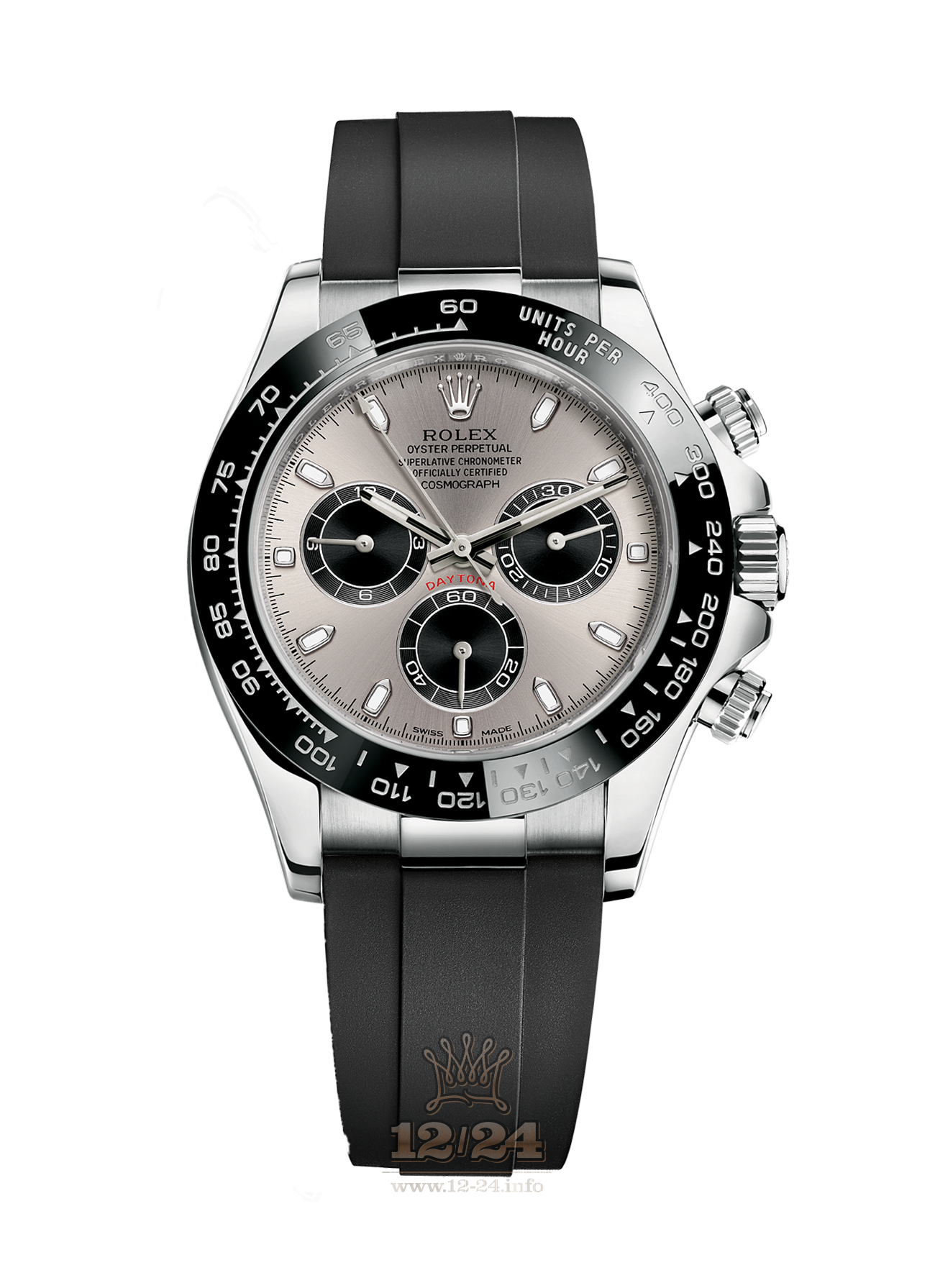 Rolex Cosmograph Daytona Watch 116519ln-0024 40 mm White gold Case Black Silver Dial